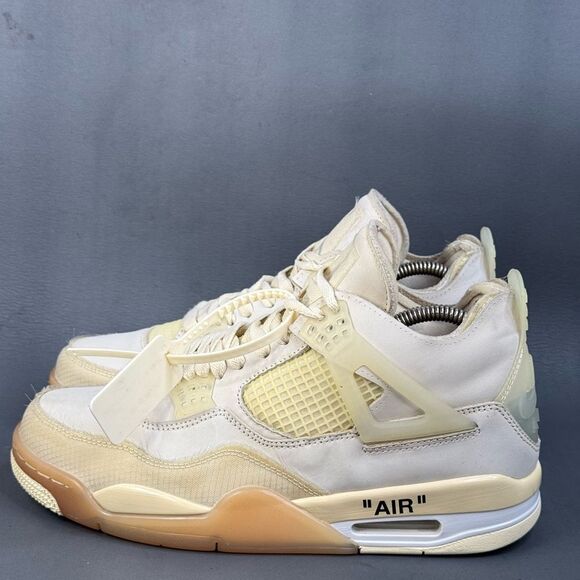 Jordan 4 SP x Off-White Mid Sail  sneaker shoes women’s size 10.5 ( men’s 8.5-9) - Picture 5 of 11